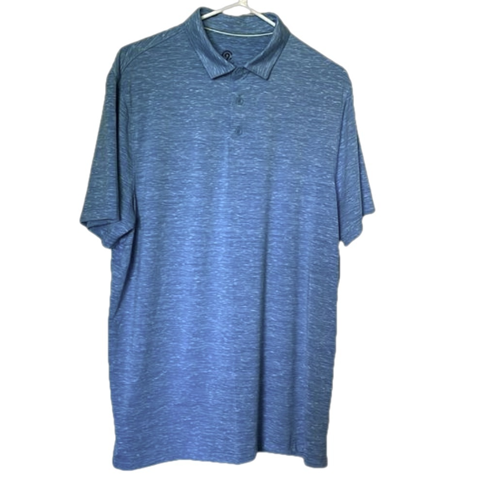 C9 by Champion Collared Button Golf Polo Shirt, Men’s Medium, Blue